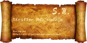 Strifler Mátyás névjegykártya